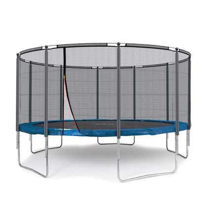 Ampel 24 Outdoor Trampolin Ø430 cm – GS-zertifiziert, Komplettset mit Randabdeckung & Sicherheitsnetz, 12 gepolsterte Stangen, 160 kg belastbar