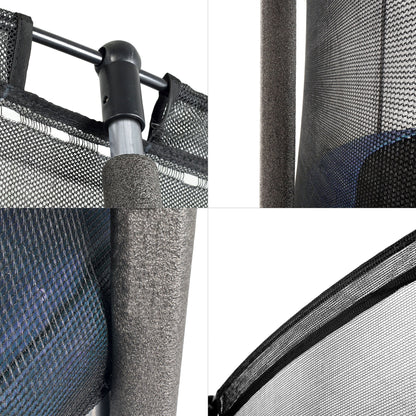 Ampel 24 Outdoor Trampolin Ø430 cm – GS-zertifiziert, Komplettset mit Randabdeckung & Sicherheitsnetz, 12 gepolsterte Stangen, 160 kg belastbar